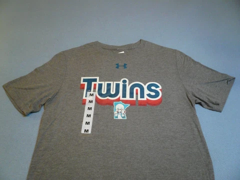 Under Armour Minnesota Twins Retro Lockup MEDIUM BRAND NEW shirt UA TC Throwback Cover