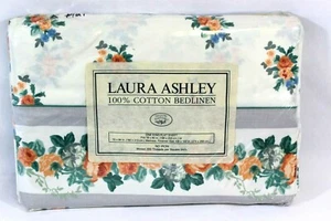Laura Ashley Isabelle Gray 100% Cotton No-Iron 200 ct King Size Flat Sheet New - Picture 1 of 6