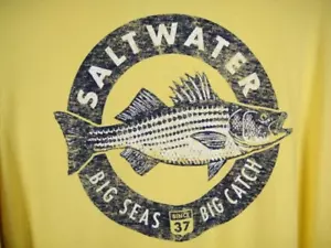 Maglietta a maniche lunghe Izod Acqua Salata Classica Taglia XL Gialla Grande Catch Pesce Nuova con etichette - Foto 1 di 14