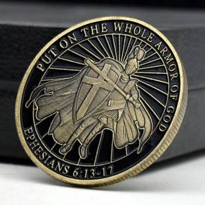 Ponte toda la armadura de Dios medalla de cobre artesanías moneda metal recuerdo regalo - Imagen 1 de 12