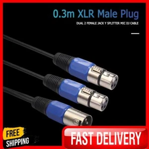 0,3 m XLR-auf-2XLR-Stecker-auf-Buchse-Audiokabel für Mikrofon-Mischverstärker - Bild 1 von 8