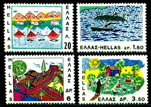 1967 Kinder Intl Tag, Bauernhof, Insel, Dampfer, Segelschiff, Kirche, Griechenland, Mi 962, MNH - Bild 1 von 1