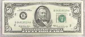 1969 New York B Note $50 Dollar Bill 50BL67 - Picture 1 of 2