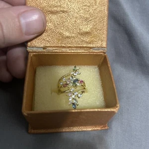 Womens Sterling Silver Birth Stone Ring Size 8 - Picture 1 of 2