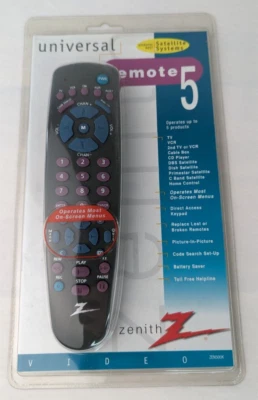 Brand New ZENITH Universal 5 Remote Control Replacement TV Remote Vintage - Image 1 of 4