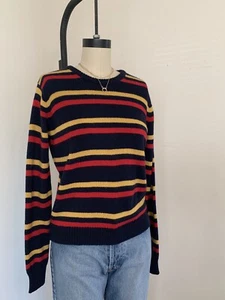 Brandg Melville Pullover marineblau rot gelb gestreift Wollmischung neu mit Etikett Gr. S - Bild 1 von 6