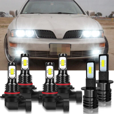 Para For Mitsubishi Diamante 1995-2003 bombilla de faro LED Hi Lo+luz antiniebla - Image 1 of 4