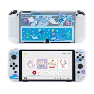  GeekShare Nintendo Switch OLED Case Hard Shell Transparent Split Joy-con Clear - Picture 1 of 8