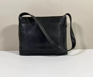 Vintage Coach 9310 Bleeker Bag 90s Black Leather Shoulder Zip Bucket Purse - Picture 1 of 15