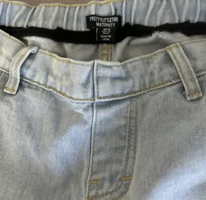 Pretty Little Thing Maternity Blue Jeans Size 6 With A Stretchable Waistband - Picture 1 of 15