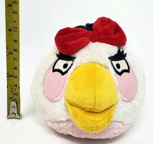 Angry Birds 2011 Plush White Pink Girl with Red Bow Matilda 5"~No Sound - Picture 1 of 12