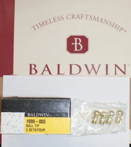 Baldwin Messing Kugelspitze Scharnier Endstücke poliert Messing Finish 1090-003 4er SET - Bild 1 von 8