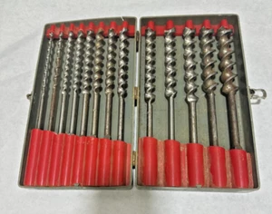 Vintage Craftsman 13 Piece Auger Bit Set 4/16" Thru 16/16" w/Case Complete - Picture 1 of 7