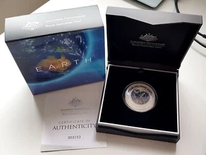 2018 $5 Coin Earth and Beyond Series: THE EARTH Proof Silver Domed Coin 🌏RARE - Picture 1 of 8