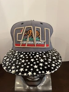 Gorra de béisbol California Republic bordada con billetes planos con cierre a presión - Imagen 1 de 6