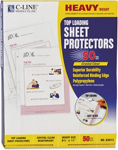C-Line 62013 Heavyweight Polypropylene Sheet Protector, Clear, 2-Inch, 11 X 8 1/ - Picture 1 of 12