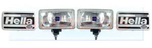 2x HELLA COMET 450 RECTANGULAR CLEAR LENS DRIVING LIGHTS SPOT LIGHTS SPOT LAMPS - Picture 1 of 4