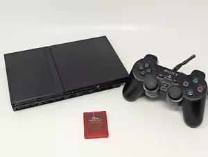Sony PlayStation 2 Slim Console - W/ OEM Controller, Memory Card & Cables GOOD - Picture 1 of 6