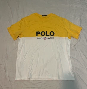 POLO RALPH LAUREN HERREN GEBRAUCHTES T-SHIRT GELB/WEISS 3XLT - Bild 1 von 2