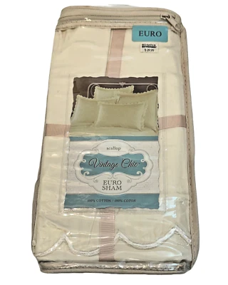 Vintage Chic Scallop Euro Sham 100% Cotton 26" x 26" Bed Bath & Beyond - Image 1 of 4