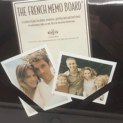 Memo Board Photo Wall Holder Brown Suede Ribbon Accent Large Sized - Image 1 of 3