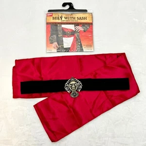 Pirate Belt With Sash Adult Costume Piece One Size Fits Most Black Red - Picture 1 of 11