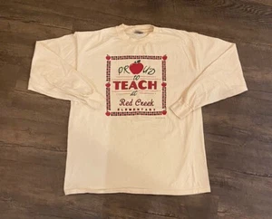 Vintage Red Creek Teacher Herren T-Shirt XL Einzelnaht Grafikdruck Made in USA - Bild 1 von 5
