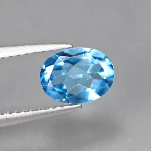 1,15 kt Schweizer blauer natürlicher Topas Ovalschliff AAA + loser Edelsteins... - Bild 1 von 5