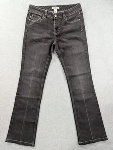 WHBM Jeans Womens SZ 6 Black Classic Bootcut Faded Whiskers Stitching - Picture 1 of 13