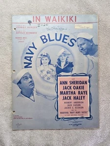 Partituras In Waikiki Navy Blues 1941 Ann Sheridan Johnny Mercer Oakie Haley - Imagen 1 de 4