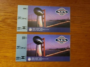 Coppia Biglietti Calcio Super Bowl XIX 19- 49ers/Dolphins 1985 Montana Marino - Foto 1 di 2