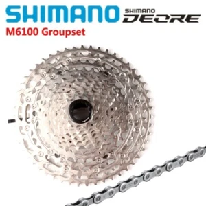 Shimano Deore M6100 1x12 Speed CS M6100 Cassette Chain Silver Bike Groupset - Picture 1 of 7