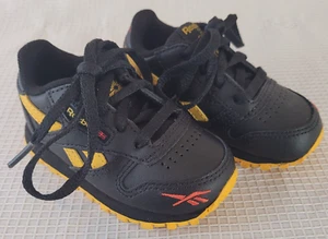 Reebok Classic Sneakers Bambino 4 FW2289 Nero Oro Radioso Rosso Raro - Foto 1 di 10