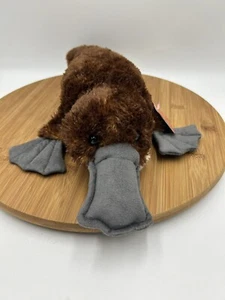 Peluche Aurora Ornitorrinco Piel Marrón Gris Pies y Pies Nuevo - Imagen 1 de 10