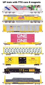 Caja ferroviaria Union Pacific TTX, tren de carga Gon ferroviario 8 imanes Andy Fletcher - Imagen 1 de 1