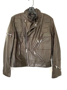 Ralph Lauren Brown Leather Jacket Size 10  - Picture 1 of 5
