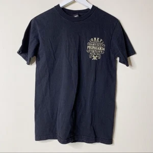 OBEY men's yellow and black graphic tee size S GUC - Picture 1 of 5
