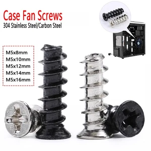 M5x8mm-16mm PC Computer Case Fan Mounting Self Tapping Flat Head Philips Screws - Picture 1 of 8