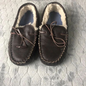 Bearpaw Herren Gr. 10 Leder und Lammfell Slipper Schokolade - Bild 1 von 7