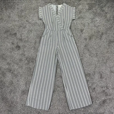 Mono informal Monteau Los Angeles para mujer mediano a rayas cuello en V mangas gorra Foto 1 de 4