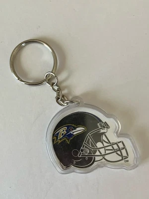 Baltimore Ravens Football Helmet Keychain Plastic Flat Double Sided 2" x 1.5" - Image 1 of 3