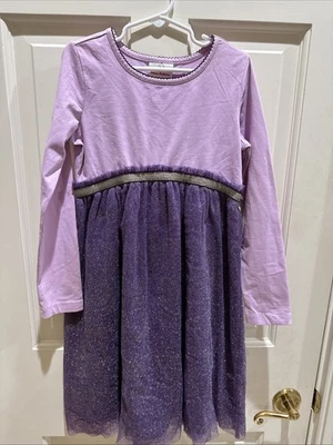 Vestido Hanna Andersson Niña Talla 8 Manga Larga Púrpura Brillante Tul Foto 1 de 4