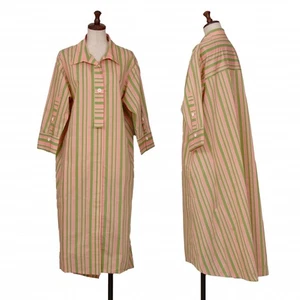 HIROKO KOSHINO Stripe Back Button 3/4 Sleeves Dress Size 40(K-129327) - Picture 1 of 12