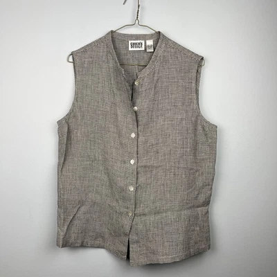 复古 Chico’s Design 尺寸 2/ 大号 100% 亚麻珍珠母纽扣 — 第 1/4 张图片