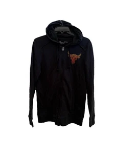 Sudadera con capucha Project Rock Under Armour con cremallera para hombre XS negra Iron Paradise Brahma Bull - Imagen 1 de 8