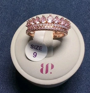 Bomb Party Stunning Moments RBP7772 White Opal & Rose Quartz CZ Rose Gold Size 9 - Picture 1 of 4