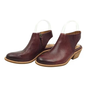 Sofft Arabia Damen-Slingback-Bootie 6M Portleder weinrot seitlicher Reißverschluss gestapelter Absatz - Bild 1 von 16