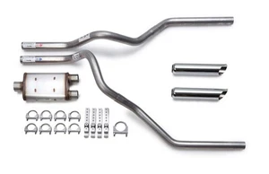 94-03 Dodge Ram Truck Mandrel Dual Exhaust Kit Magnaflow Muffler Chrome Tips - Picture 1 of 4