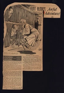 MIRANDO A SU ALREDEDOR con HARRY LANG * Awful Adventure de tía Alma Gene Cannoy arte - Imagen 1 de 3