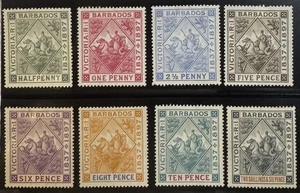 DP Stamps Barbados 1897 SC 81-89 Mint Set - Picture 1 of 1